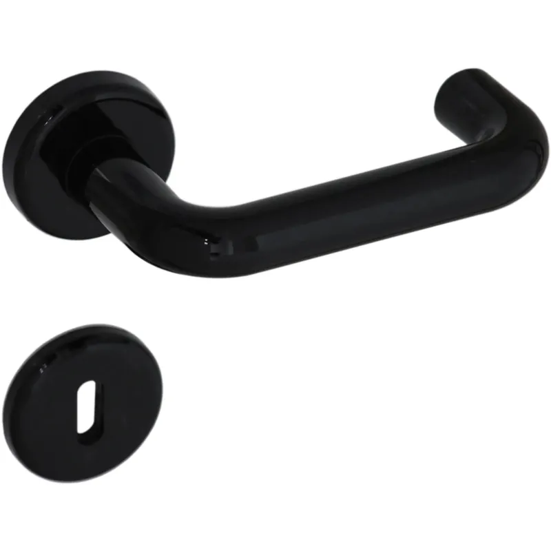 Maniglia antinfortunistica con rosette e bocchette patent nero