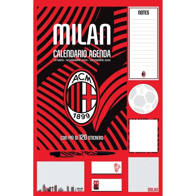 Calendario Milan 2026 14 mesi