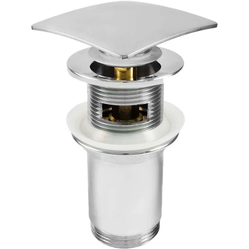 Piletta universale quadrata Click-Clack per lavabo e bidet metallo cromo