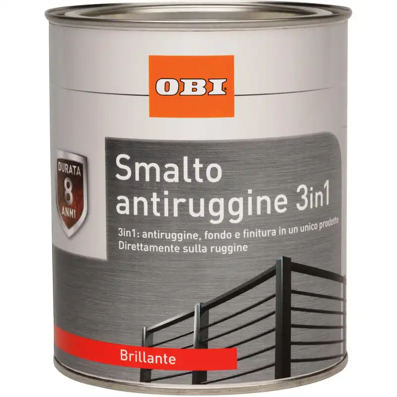 Smalto antiruggine 3 in 1 grigio argento lucido 750 ml