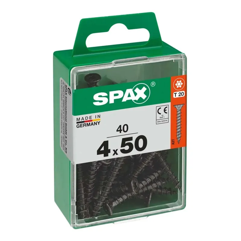 Vite Spax testa multipla svasata t-star plus t20 zincatura nera m 40 pz
