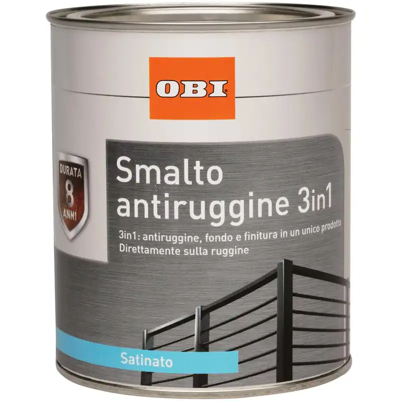 Smalto antiruggine 3 in 1 grigio argento satinato 750 ml