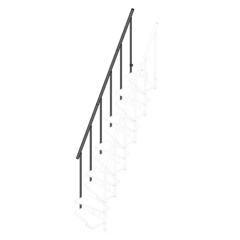 Ringhiera esterna scala Nexus per 11 gradini argento