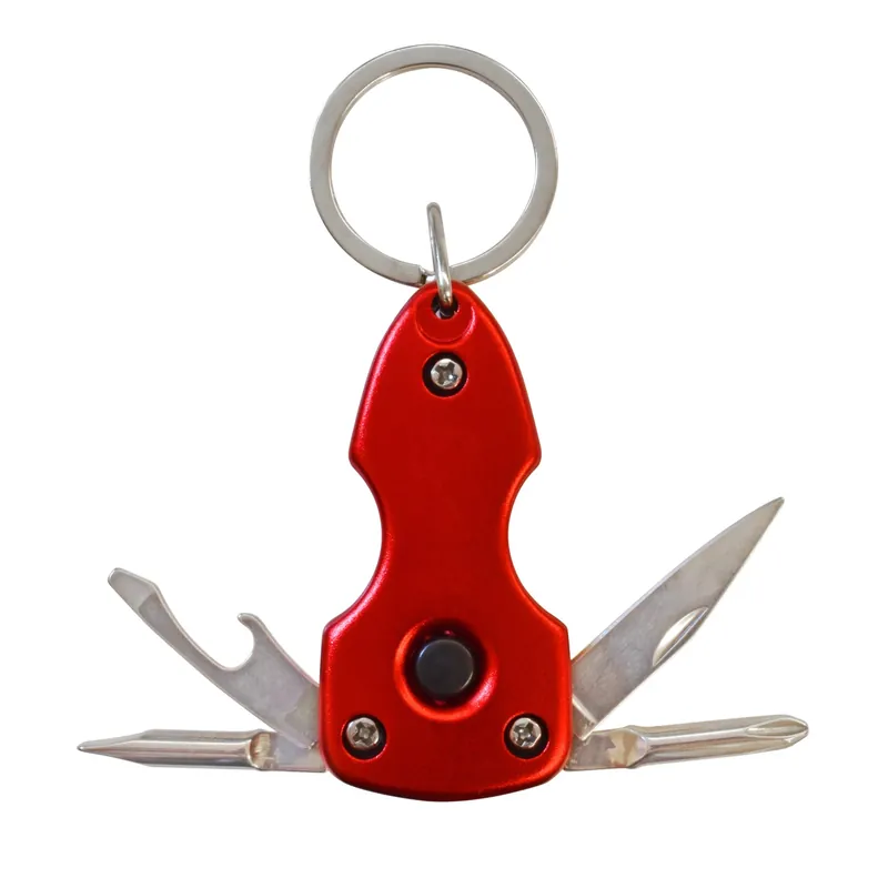 Portachiavi multiuso rosso con LED