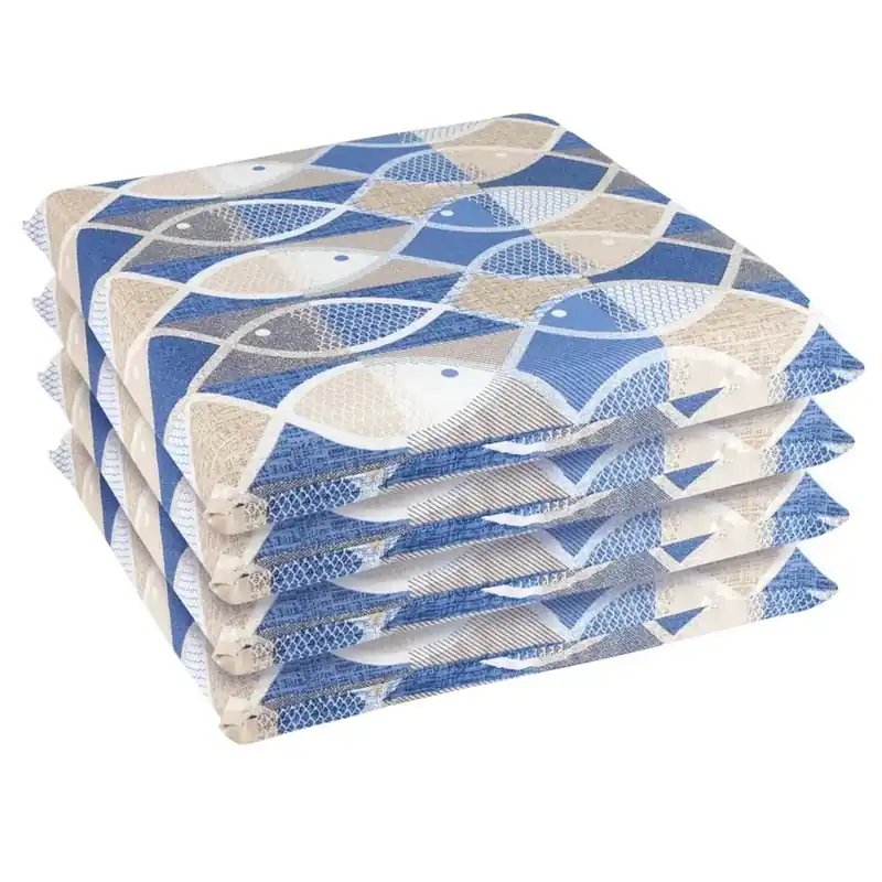 Cuscino coprisedia sfoderabile con lacci 40x40x20 cm blu 4 pz