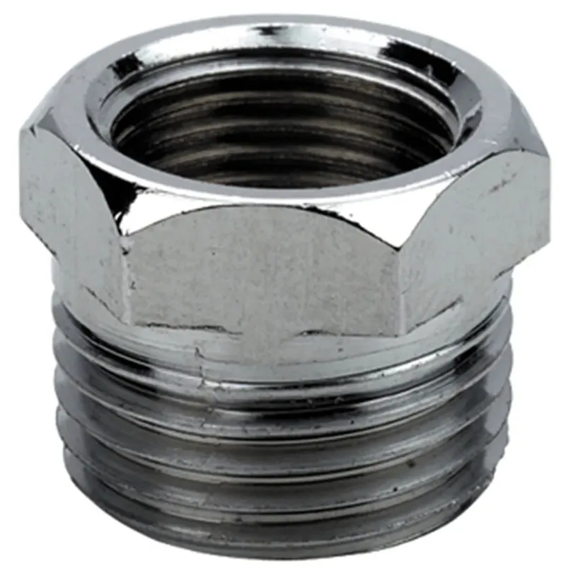 Riduzione esagonale in ottone cromato 1/2`` F x 3/4`` M