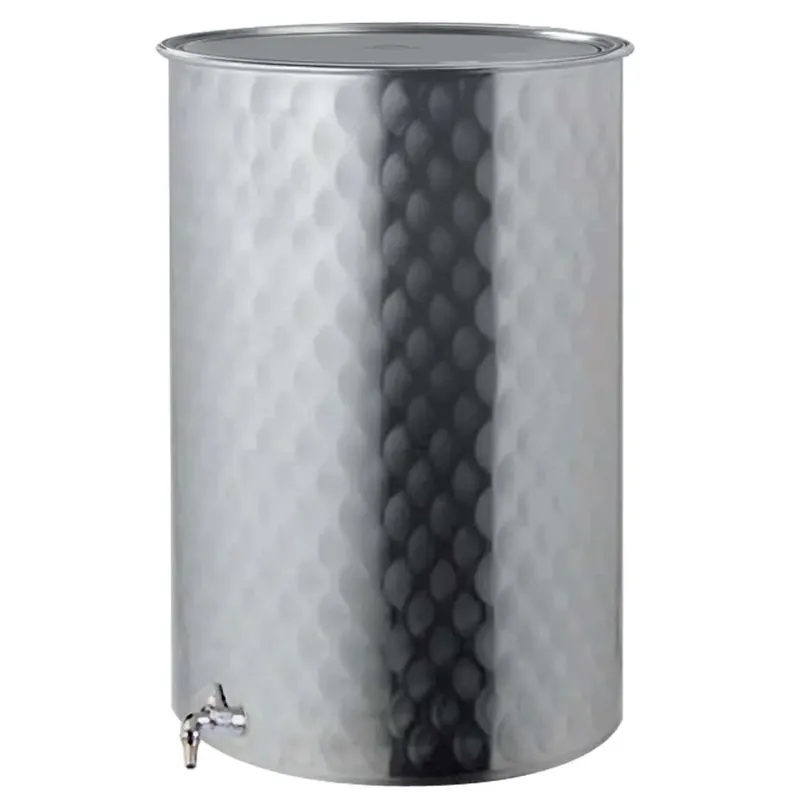 Tino acciaio inox con coperchio e rubinetto 75 l