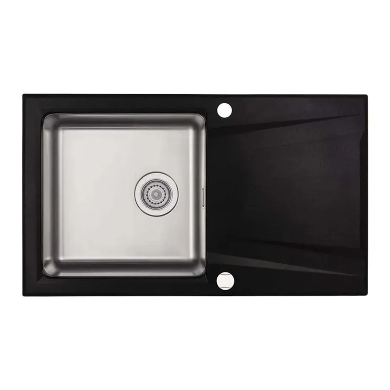 Lavello 1 vasca con gocciolatoio Idrostile Mapos 500x220 mm Grafite Metallizzata