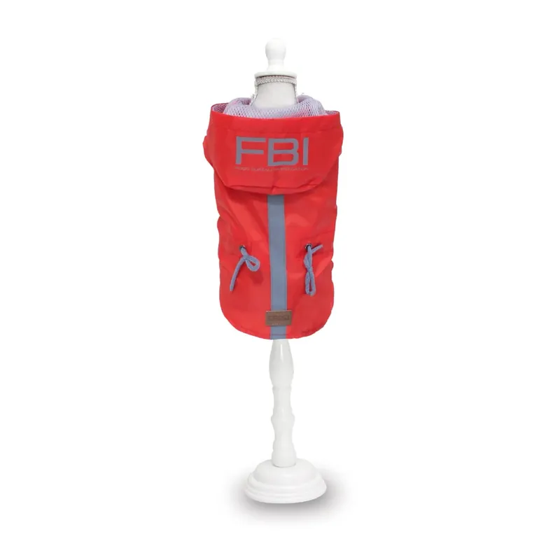 Impermeabile per cani Vancouver Fbi dorso 60 cm rosso