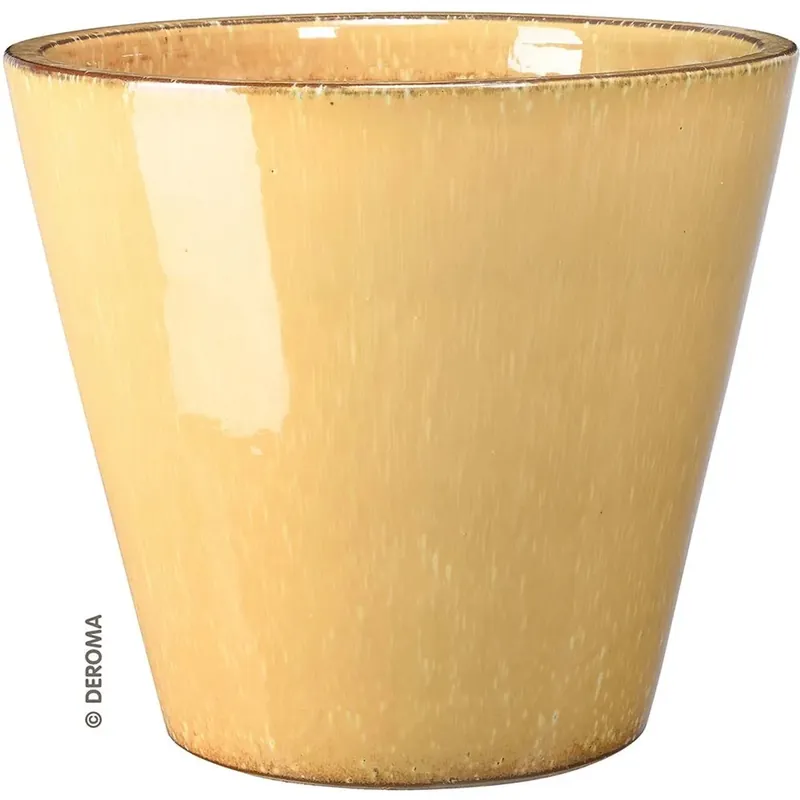 Vaso in terracotta smaltata Kinfolk Deroma mustard Ø 23 cm