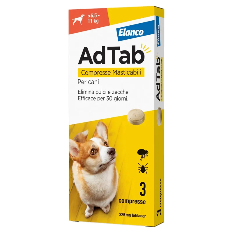 Antiparassitario AdTab per Cani 5,5-11 kg da 3 compresse masticabili