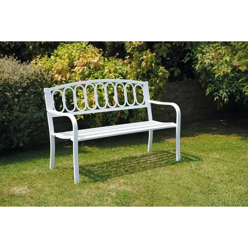 Panchina in ferro e ghisa 150x67xH76 cm 2 posti bianco