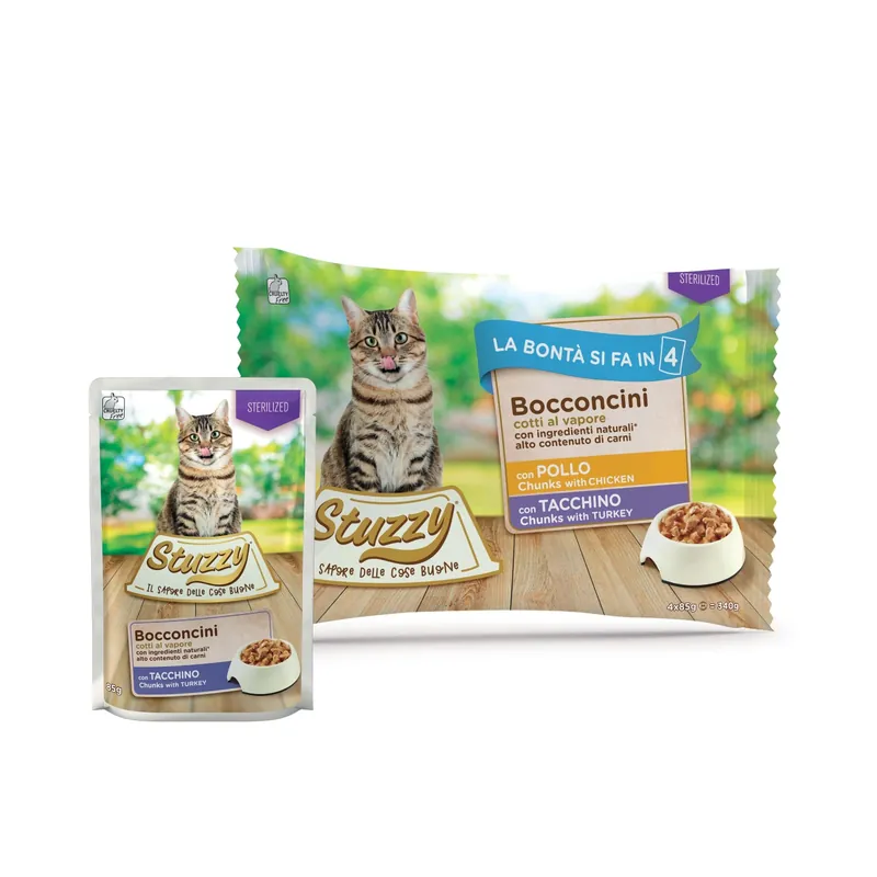 Cibo umido per gatti gusto Pollo e Tacchino 4x85 g