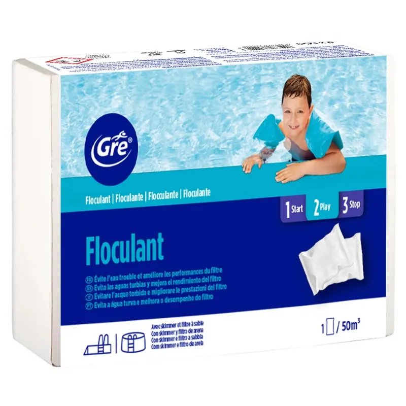 Flocculante 1 kg 8 cartucce da 125 g solo per filtri a sabbia