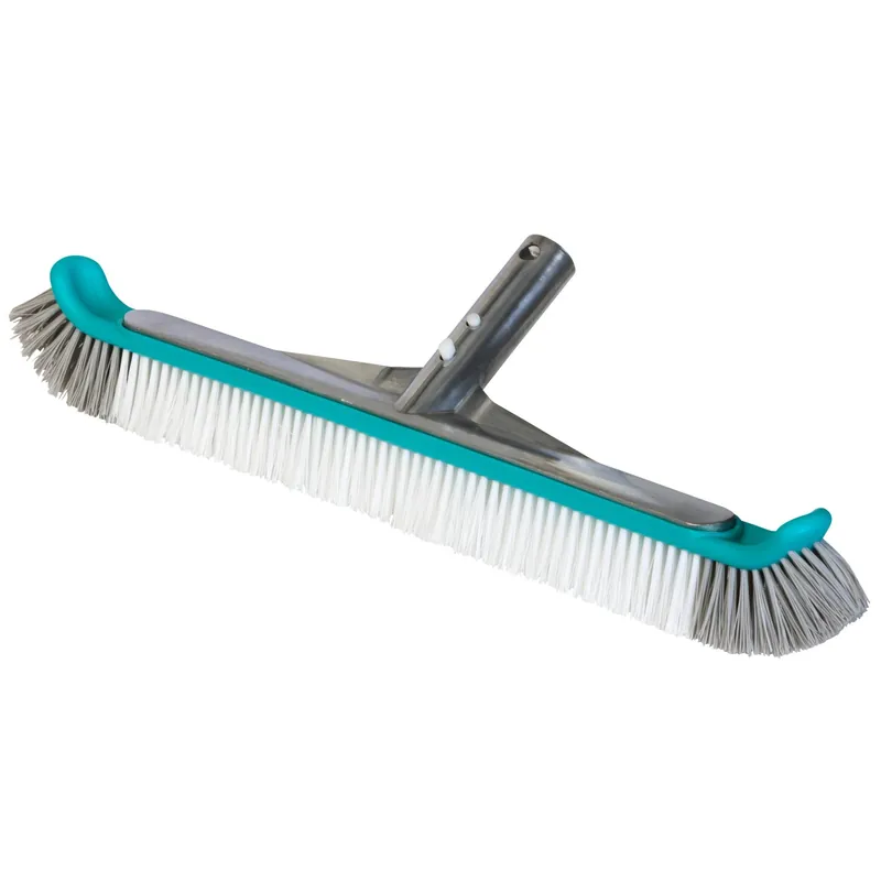 Spazzola per piscina in alluminio con setole laterali 45 cm