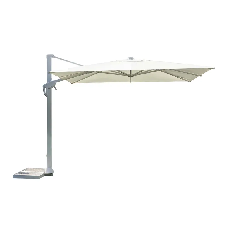Ombrellone da giardino rettangolare a palo decentrato Ø 400 cm bianco