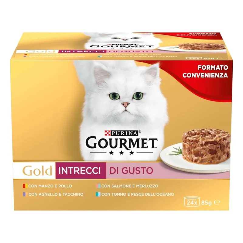 Cibo umido per gatti Gold Multipack Intrecci di gusto 24x85 g