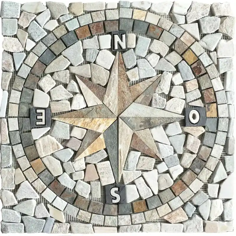 Mosaico Rosone Marte cm 60x60 in pietra naturale