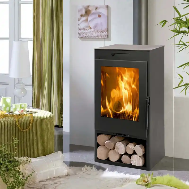Stufa a legna in acciaio Nerja 5 Ecodesign 7,3 kw nero metallico