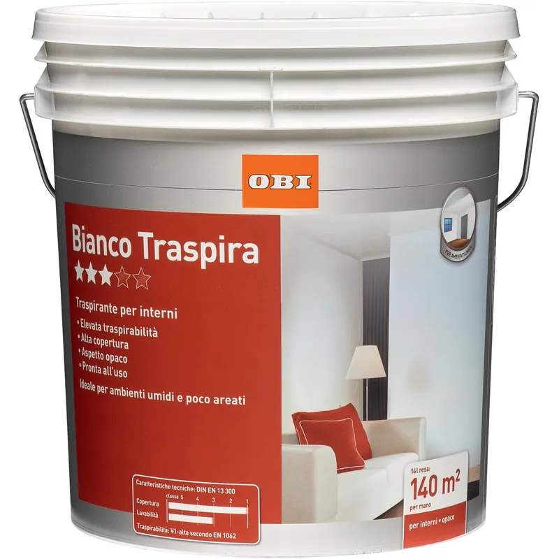 Idropittura traspirante OBI bianco 14 l