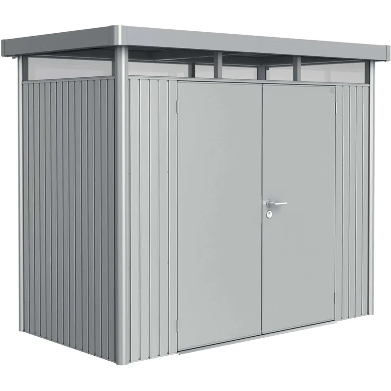 Casetta da giardino Biohort metallo HighLine sp. 0,5 mm argento 3,5 m² 2 p.