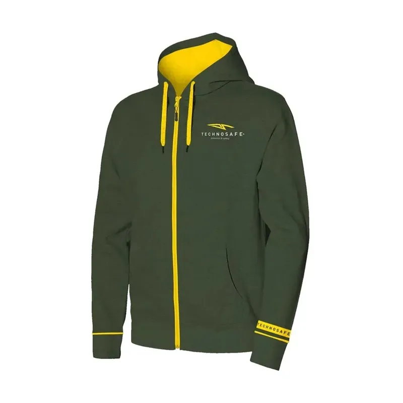 Felpa da lavoro con cappuccio Technosafe Hoodini Verde Giallo tg. XXXL