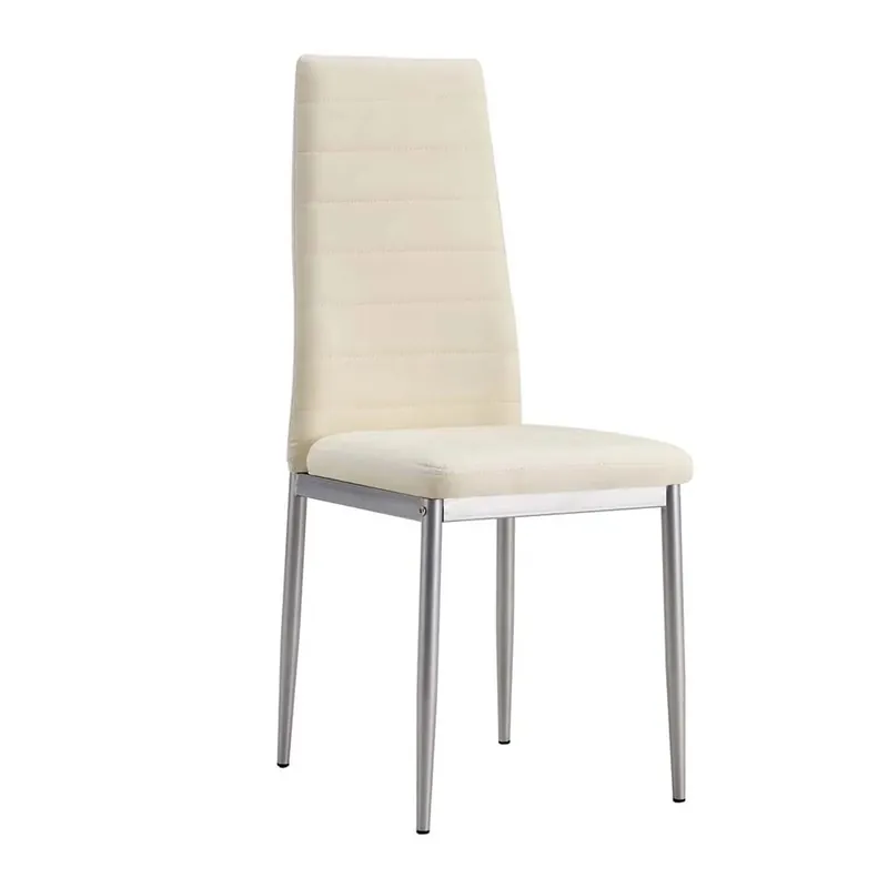 Sedia similpelle con struttura in metallo beige