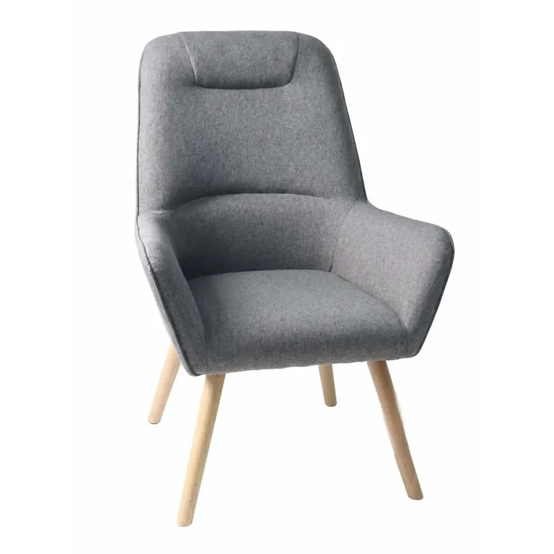 Poltrona in tessuto con braccioli 75x72x85 cm grigio
