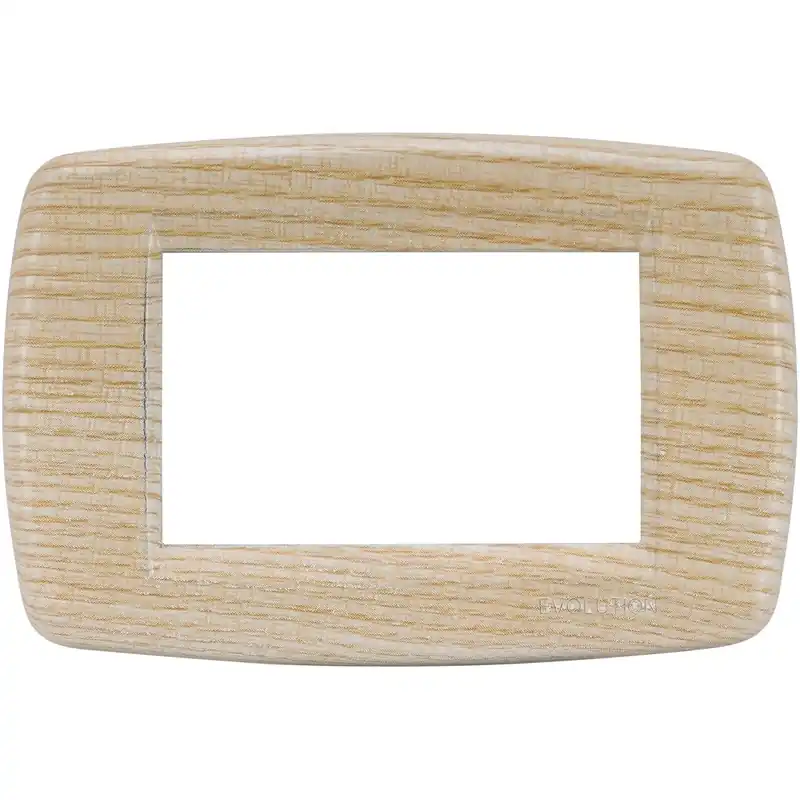 Placca Evolution Classic Line per scatole rettangolari 3 moduli frassino
