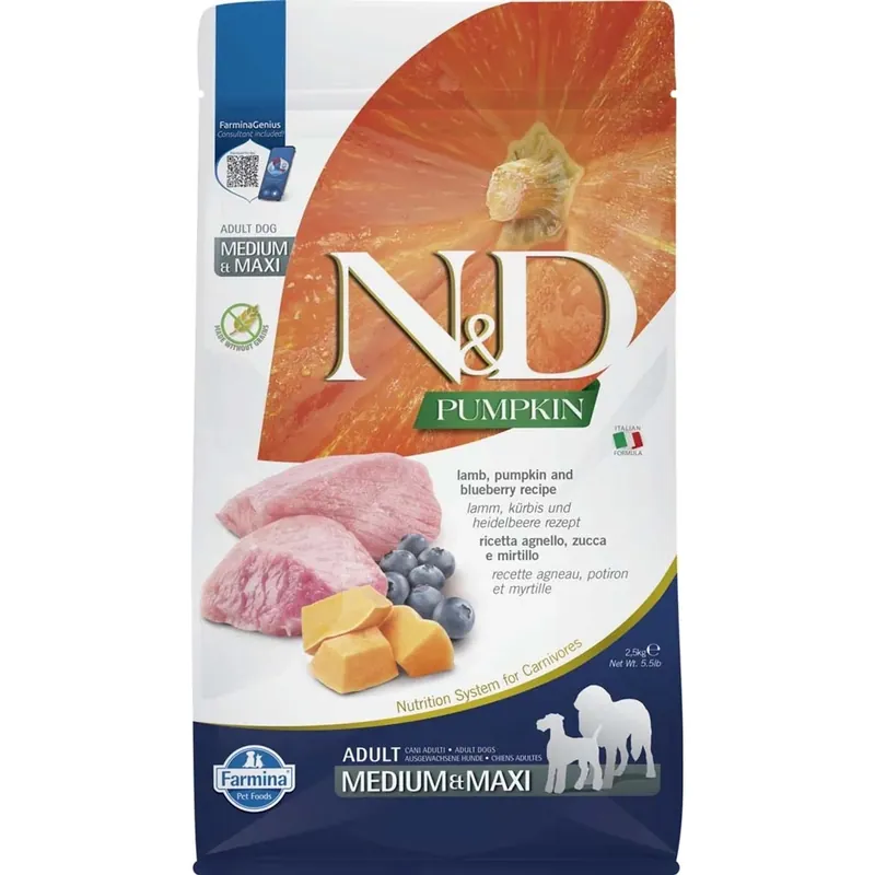 Crocchette per cani N&D Adult Medium Maxi agnello e mirtillo 2,5 kg