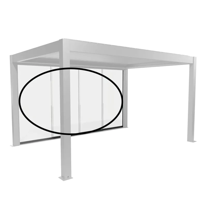 Parete scorrevole pergola Biohort in vetro grigio quarzo met 272x234,9 cm