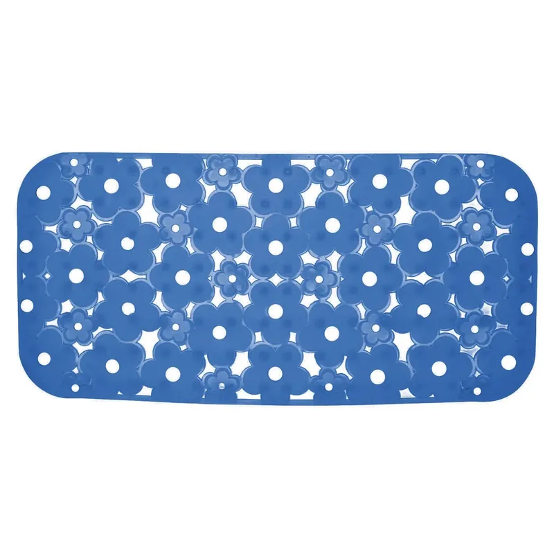 Tappeto antiscivolo vasca Margherita azzurro
