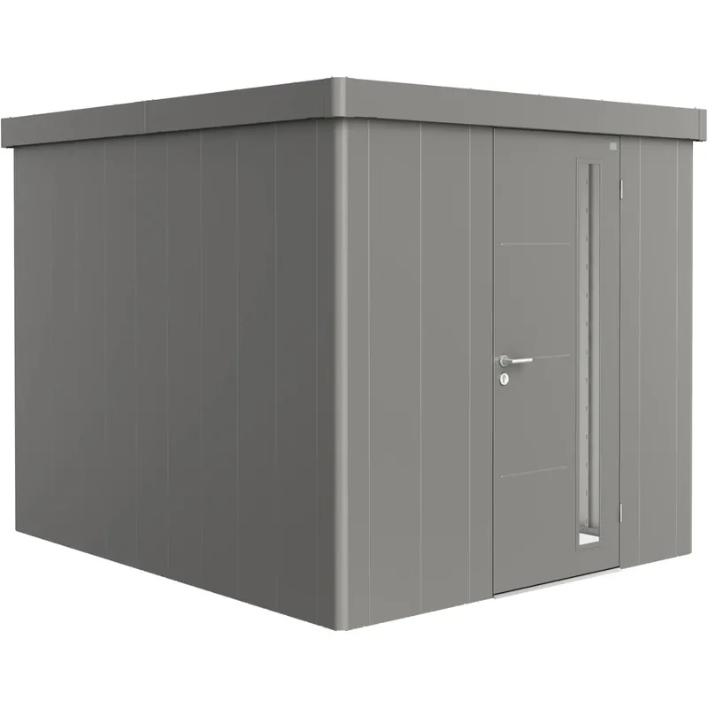Casetta da giardino Biohort in metallo Neo 3B sp.0,5 mm gr.quarzo 6,42 m² 1 p.