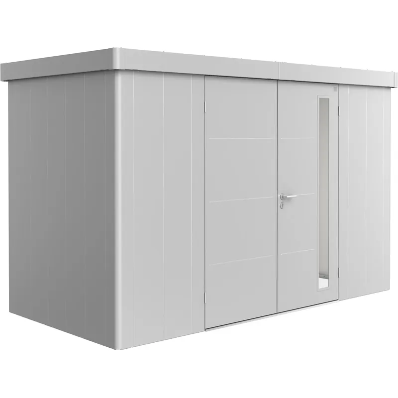 Casetta da giardino Biohort in metallo Neo 1D sp.0,5 mm argento 5,8 m² 2 p.