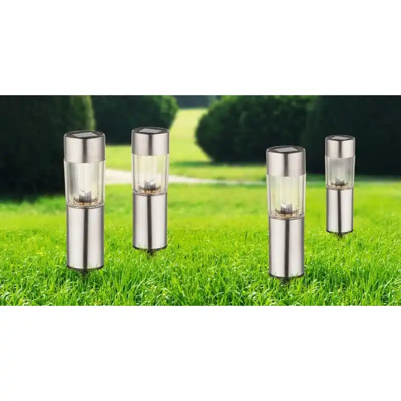 Lampada per esterni picchetti segnapasso acciaio inox 4 pz 2/3 AAA