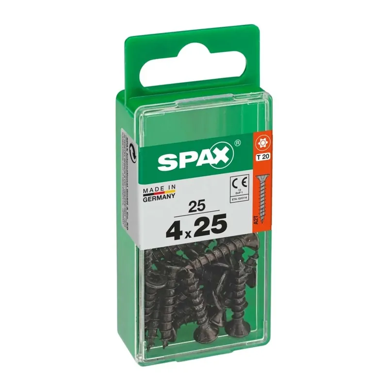 Vite Spax testa multipla svasata t-star plus t20 zincatura nera s 25 pz