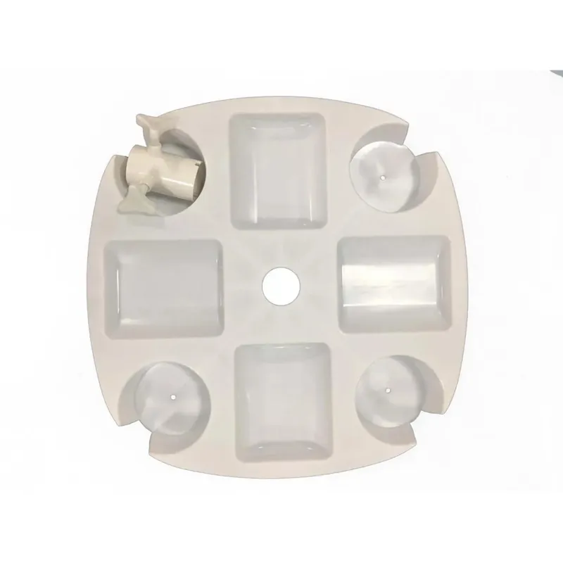 Vassoio portavivande in plastica per ombrellone 43x43x5 cm