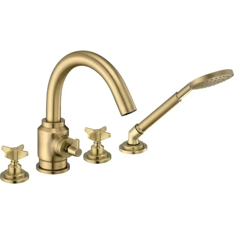 Rubinetto per vasca 4 fori con doccetta Madruga ottone