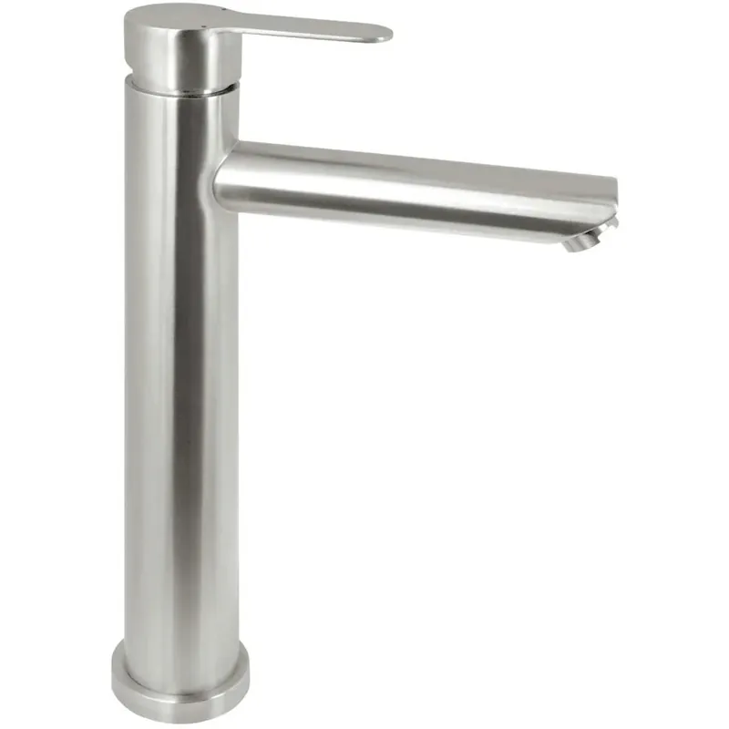 Miscelatore lavabo Alacranes alto acciaio spazzolato L31,5xP20xH6cm