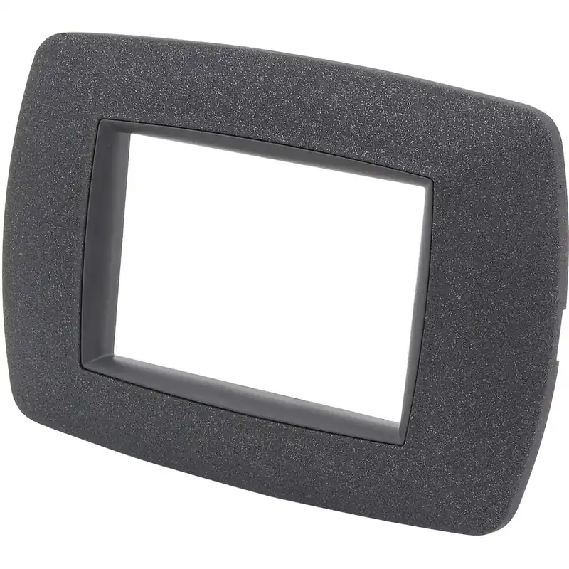 Placca a 3 moduli tecnopolimero colore grigio notte