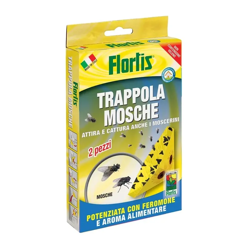 Flortis trappola mosche triangolare 2 pz