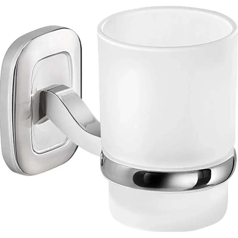 Portaspazzolini Everest in acciaio inox e cromall cromato