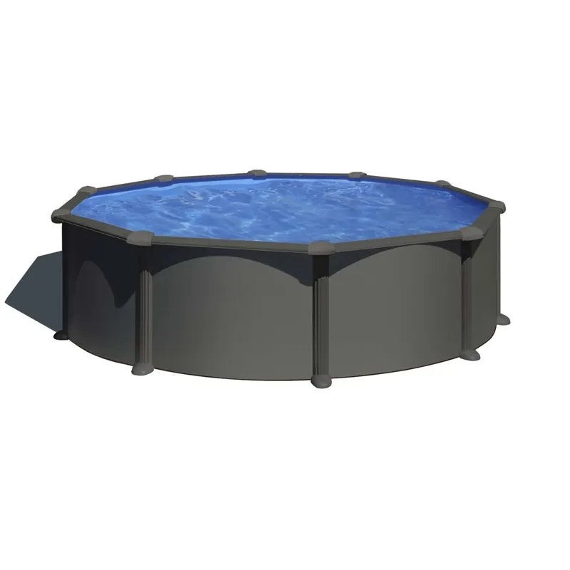 Piscina fuori terra tonda in acciaio antracite Gre Ø 460 H 132 cm