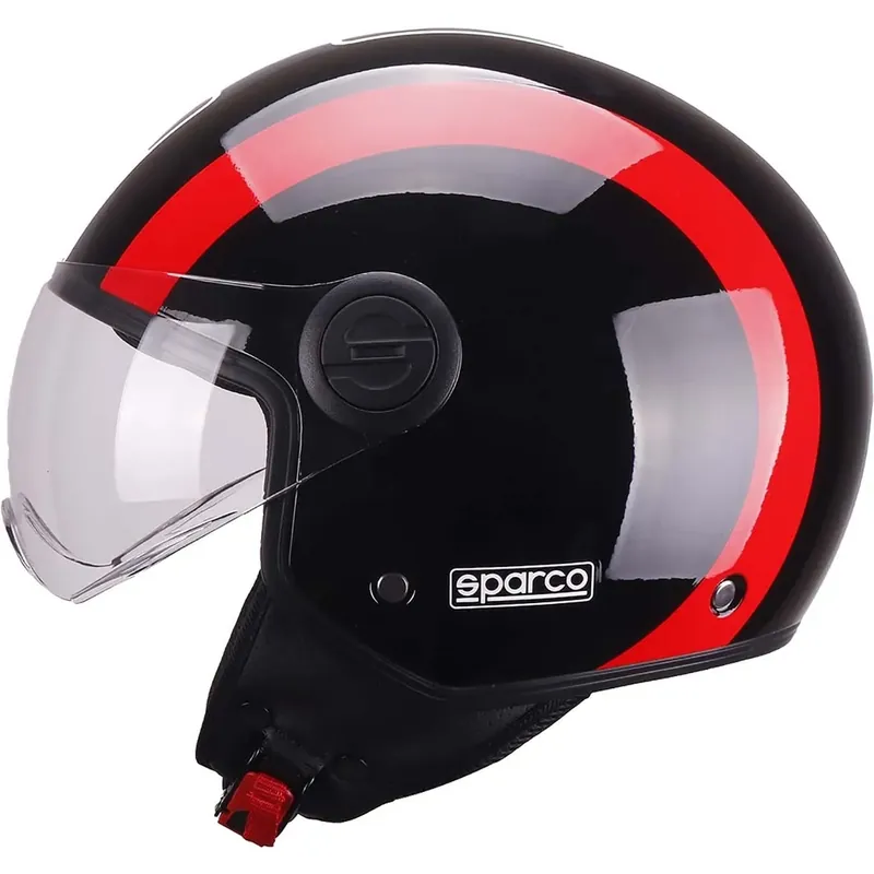 Casco moto Demi Jet Sparco SP601 nero/rosso L