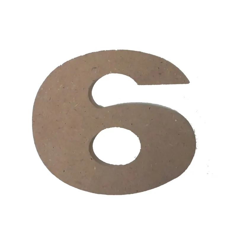 Numero 6 h12 cm in MDF