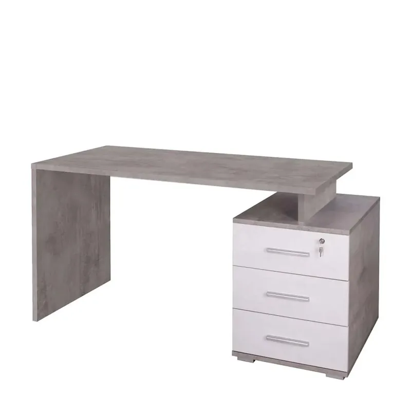 Scrivania in kit 3 cassetti Sarmog 154x55x76 cm cemento