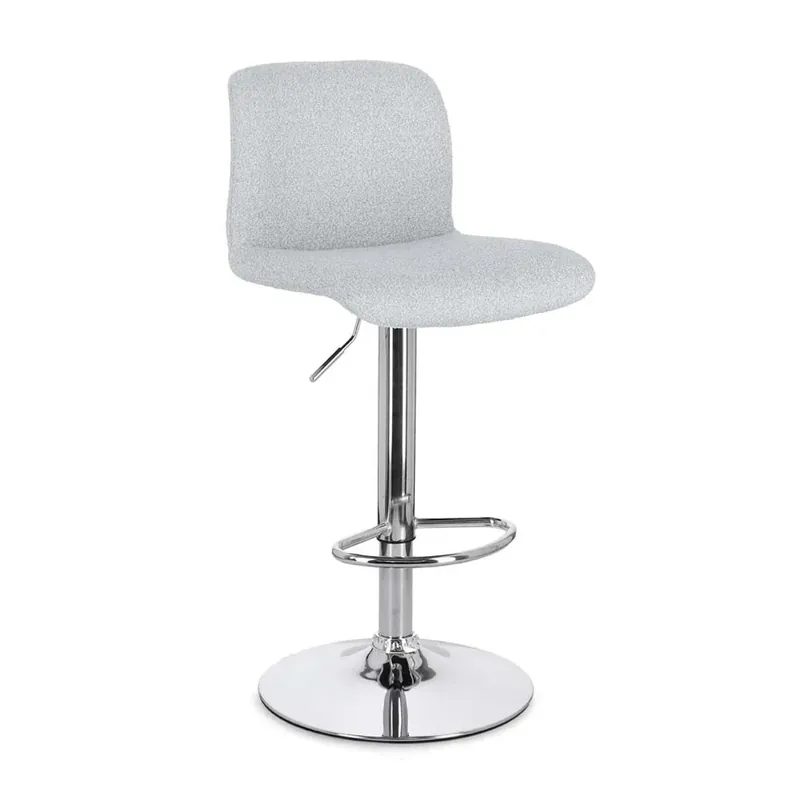 Sgabello bar Rafael cromo-grigio chiaro