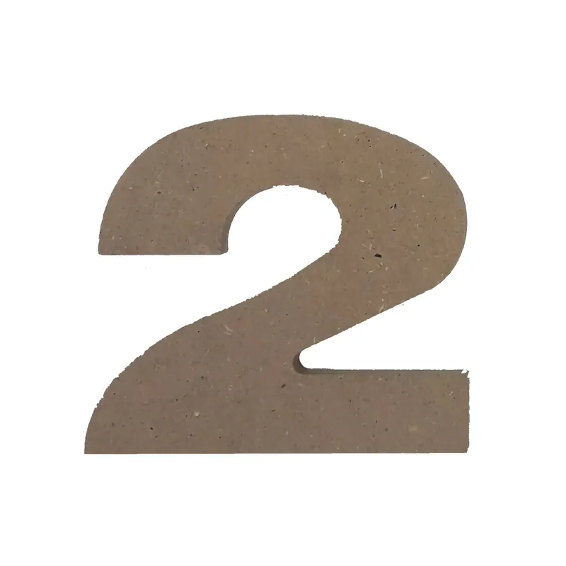 Numero 2 h12 cm in MDF