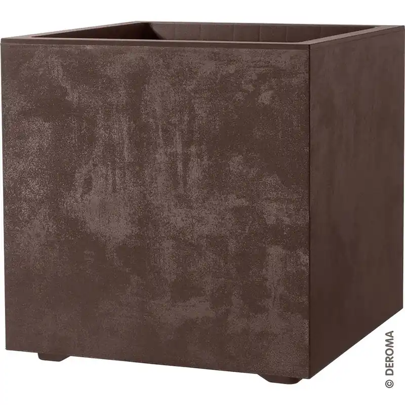 Vaso da esterno cubo Deroma Millenium R 25 cm marrone