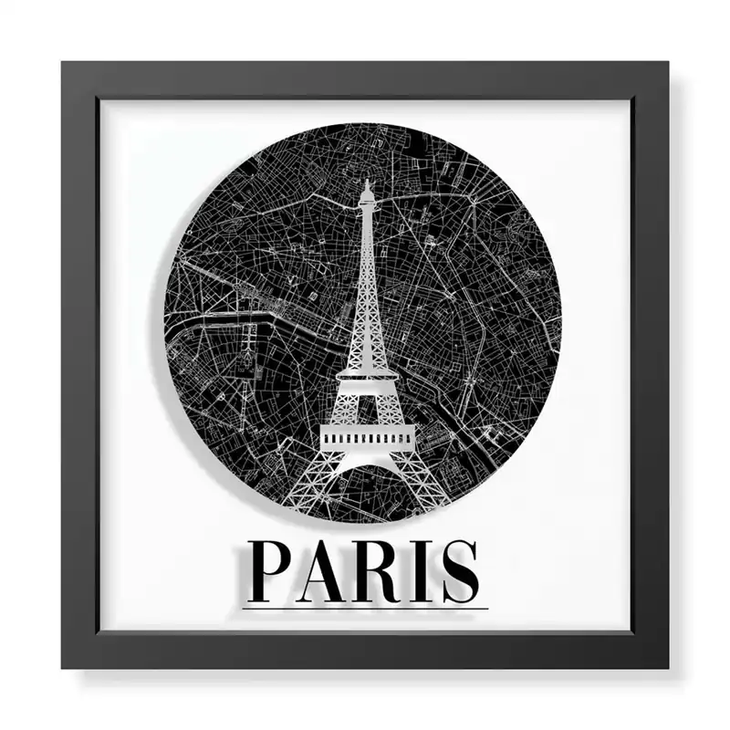Quadro in plexi effetto 3D paris 30x30x3,5 cm